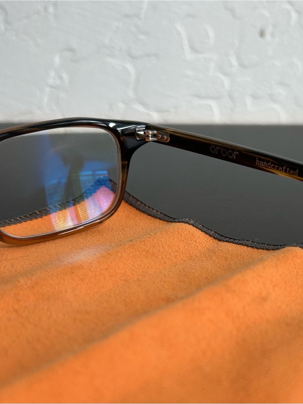 Classic Rectangular horn-rimmed dark brown Unisex Glasses From Arbor Eyewear - Picture 4 of 5